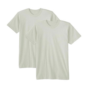 <b>Black</b> Custom <b>Men's</b> T-<b>Shirts</b> Short Sleeve O-Neck Worsted Fabric Front Logo Embroidery <b>Silk</b> Screen Printing Formal Loose Fit - Product Image 2