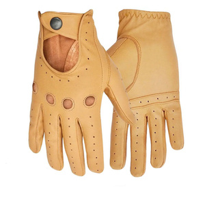 Gants de conduite en cuir véritable pour hommes, gants de conduite classiques faits à la main, gants de luxe avec finition en cuir doux et confortable - Product Image 6
