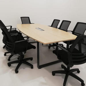 Table de conférence en mélamine, design moderne durable, pieds en métal, 8 places, mobilier de bureau, usage commercial pour immeuble de bureaux - Product Image 2