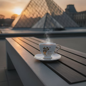 ชุดแก้วกาแฟเซรามิกพร้อมจานรองลายผีเสื้อสีทอง ดีไซน์ร่วมสมัยที่ไม่เหมือนใคร พร้อมข้อความ "การเปลี่ยนแปลงคือความงดงาม" - Product Image 4