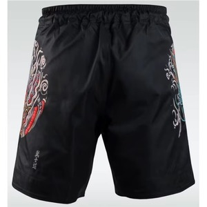 Pantalones Cortos de MMA para Hombre, Negros con Estampado de Guerrero Vikingo, Secado Rápido, Poliéster, Ropa de Artes Marciales Mixtas, Corte Regular, Talla Adulto - Product Image 3