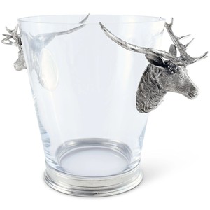 Cubo de Hielo de Cristal de Lujo con Asas de Cabeza de Ciervo en Plata Antigua, Enfriador de Vino y Champán Premium para Bar y Mesa Festiva - Product Image 3