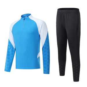 Conjunto Deportivo para Hombre, Top de Manga Larga con Cierre de Cremallera y Bloques de Color, Pantalones Negros, Tejido de Secado Rápido, 100% Algodón, Ropa Urbana de Invierno, Logotipo Frontal - Product Image 4
