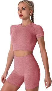 Ensemble de yoga court de haute qualité pour femmes, vêtements de sport pour femmes, ensembles de yoga à séchage rapide, coupe ajustée - Product Image 2