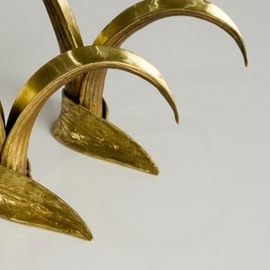 Candélabre de luxe en laiton doré, fait main, motif feuille botanique, moderne nordique, pour bougies coniques, décoration de table de mariage et de maison, centre de table artistique - Product Image 6