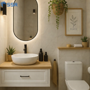 Ready Assemble Durable Solid Wood Bathroom <b>Vanity</b> Cabinet Soft Closing Drawers <b>Light</b> Finish Classic Modern Design Eco-Friendly - Product Image 4