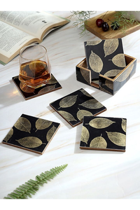 Sous-verre Moderne Imprimé en Bois Écologique, Repose-Tasse Vintage, Accessoire Décoratif pour la Maison, le Bureau et la Salle à Manger - Product Image 4