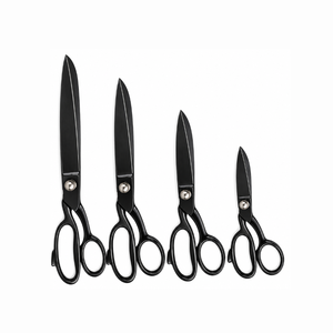 Ciseaux de tailleur multi-usages noirs en acier inoxydable à bord lisse, poignée de qualité DIY, non pliables, pour tissu/couture, outil de coupe - Product Image 6