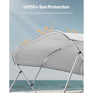 Tendalino Bimini a 4 Archi per Barca, Impermeabile, Protezione Solare, in Poliestere 600D, con Borsa per il Trasporto - Nuovo, Riutilizzabile - Product Image 4