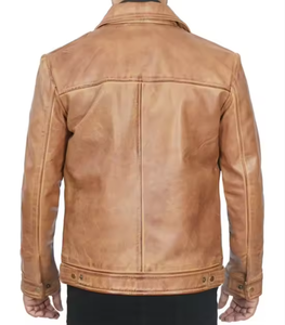 Chaqueta de Moda de Cuero Vacuno Suave al Tacto, Cortavientos, Transpirable, Ajustada, con Cuello Alto para Invierno - Product Image 2