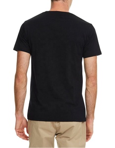 <b>Black</b> Custom Men's T-<b>Shirts</b> Short Sleeve O-Neck 100% Cotton Worsted Fabric Front Logo Formal Style Loose Fit Anti-Pilling Summer - Product Image 3