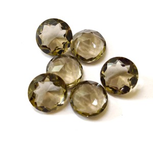 Pierre de quartz fumé ronde taille brillant, facettée, pierre non montée - Product Image 2