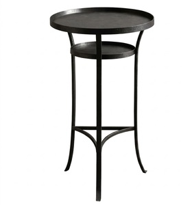 Highly Designed Handcrafted Modern Round Iron <b>Side</b> <b>Table</b> Minimalist Design Durable Metal Home Bar Furniture <b>Black</b> Finish - Product Image 2