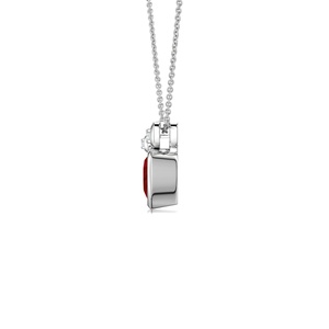Collier chaîne à maillons avec pendentif solitaire en rubis rouge taille brillant rond 0,24 carats, serti clos en or 14K, certifié IGI, 2026 - Product Image 2
