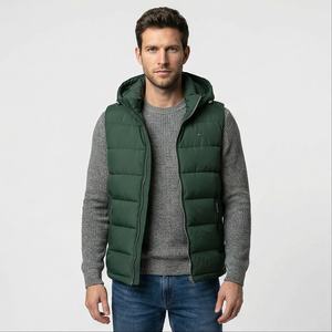 Gilet d'hiver en coton chaud pour hommes, veste sans manches matelassée respirante avec caractéristique imperméable, vêtements d'extérieur de grande taille pour hommes - Product Image 1