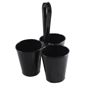 Lot de 3 pots de jardin ironiques avec poignée extensible - Design vintage pour extérieur et suspendu - Product Image 2