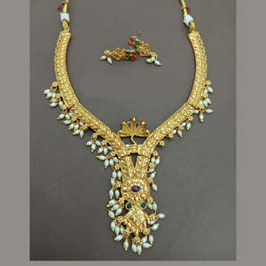 Elegant Pota Stone and <b>Pearl</b> <b>Necklace</b> <b>Set</b> 10575622PGR Fashionable Jewelry for Women - Product Image 1