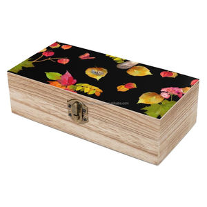 Decorative Wooden Storage Container with Lid <b>Keepsake</b> Jewelry Organizer Case Bamboo <b>Boxes</b> - Product Image 1
