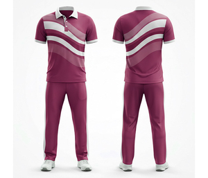 Conjunto de Uniforme de Cricket Marrón para Hombre con Rayas Blancas, Impresión por Sublimación, Poliéster Transpirable, para Deportes de Equipo, Adultos - Product Image 5