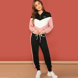 Conjunto Deportivo de Invierno para Mujer, Diseño Moderno, Informal, Tejido Sólido, Ligero, Transpirable, 100% Algodón, Sudadera con Capucha - Product Image 5