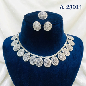 Luxury 24K Gold Plated Floral Zircon Necklace Set with Trendy <b>Red</b> Stone Accents & Matching <b>Drop</b> <b>Earrings</b> for Wedding A-23015 - Product Image 2