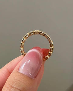 Bague de mariage en or massif 14K 18K avec diamant taille émeraude, bague éternité complète empilable, vente en gros de bijoux en or de laboratoire de qualité supérieure - Product Image 4