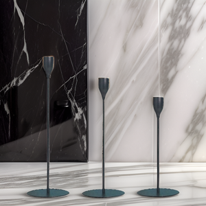Matte <b>Black</b> Metal Iron Taper <b>Candlestick</b> <b>Holders</b> Christmas Home Decor Waterproof - Product Image 4