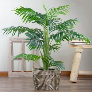 Seagrass Woven <b>Basket</b> with Black and White Accents Handmade <b>Storage</b> <b>Basket</b> Wholesale eco-friendly Made in Vietnam - Product Image 2