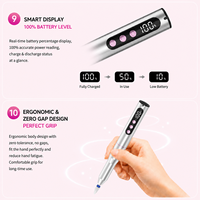 Perceuse à ongles rechargeable 35000 tr/min sans fil 3-en-1 portable en forme de stylo avec base de lampe UV pour manucure, usage professionnel et domestique