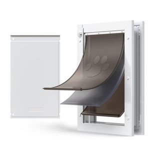 Puerta para Mascotas Resistente a la Intemperie con Tres Solapas Magnéticas, Marco Metálico Resistente para Uso Interior y Exterior, para Perros, Gatos y Animales Pequeños - Product Image 1