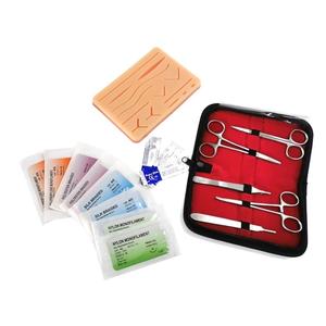 Kit de pratique de suture chirurgicale réutilisable, coussin de suture en silicone, ensemble d'instruments en acier inoxydable pour débutants et avancés en médecine - Product Image 1
