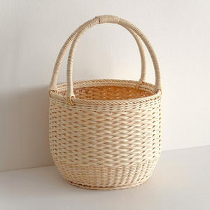 Panier à fruits en rotin, paniers de rangement naturels faits à la main, accessoires de présentation pour cadeaux de mariage - Product Image 2