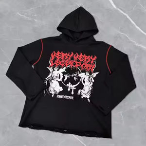 Sweat à capuche pour homme à prix réduit avec broderie frontale et strass, toutes couleurs personnalisables, fermeture éclair, respirant et confortable - Product Image 4