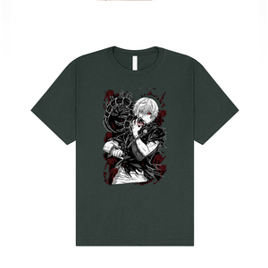 Camisetas de Hombre de Alta Calidad, Lavadas con Ácido, Negras, Tallas Grandes, Cuello Redondo, Hombros Caídos, 100% Algodón, Logotipo Frontal Impreso en DTG - Product Image 5