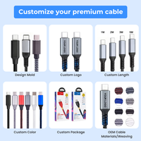 Cable de Carga Rápida USB C de 60W 3A, Trenzado de Nailon Colorido para iPhone 16, Uso con Banco de Energía y Cámara