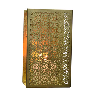 Small <b>Christmas</b> <b>Tea</b> <b>Light</b> Holder with Copper Gold Silver Foil Lining Black Iron for Home Decor - Product Image 1