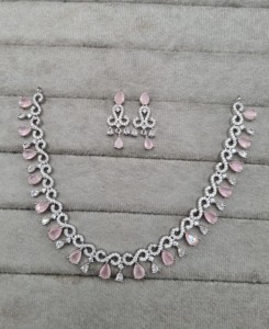 Luxury American Diamond Infinity Loop Necklace <b>Set</b> Micro Pave AD Wavy Fringe Collar Necklace And Earrings For Women Manufacturer - Product Image 4