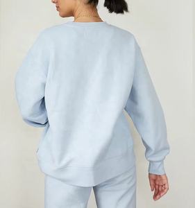 Custom Logo Front Women's <b>Snuggies</b> Sherpa Fleece Cotton Unisex Crew Neck Oversized Pullover Sweater Waterproof Eco-Friendly - Product Image 2