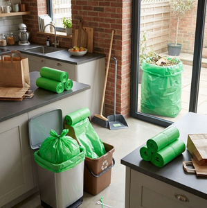 Sacs poubelles biodégradables à cordon, très résistants, épais, scellés, personnalisables – Vente chaude - Product Image 1