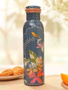 กระติกน้ำทองแดงฝาปิดสนิท ลายดอกไม้ พกพาสะดวก พร้อมฝาปิด - Product Image 6