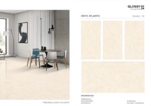 Carrelage en porcelaine poli brillant 600x1200mm, surface haute brillance, grand format, application pour revêtement de sol et mur intérieur, qualité supérieure - Product Image 2