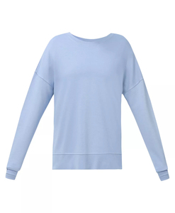 Sudadera Oversize de Cuello Redondo para Mujer, Color Sólido, Hombros Caídos, Manga Larga, Tejida, 100% Algodón, para Otoño - Product Image 1