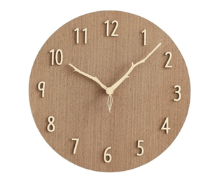 Round Wooden Quartz Wall <b>Clock</b> Minimalist Design <b>Silent</b> Analog Home Decor Living Room Use - Product Image 5