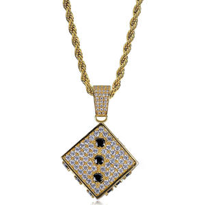 Collar con Colgante de Dados Iced Out para Hombre, con Piedras de Moissanita, Chapado en Oro y Plata, Joyería Hip Hop, Accesorios de Moda - Product Image 2