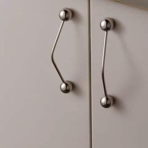 Poignées de meubles de cuisine et de tiroirs en laiton massif style rétro, poignées de placard chromées pour commodes et salles de bain - Product Image 5