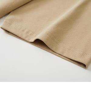 T-shirt col rond épais pour homme 200g, 100% coton uni, respirant, doux, tissu épais, haut décontracté - Product Image 5