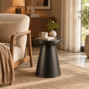 Minimalist Black Round <b>Stool</b> Modern Accent Seating Furniture for Living Room <b>Bedrooms</b> Lounge Entryway and Home Decor | Metalmark - Product Image 4