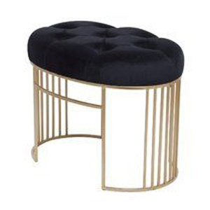 Tabouret ottoman rembourré en tissu avec cadre en fer robuste et coussin moelleux pour chambre à coucher, salon, coiffeuse - Product Image 1
