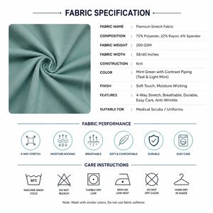 2026 Hot Sale Soft Polyester Hospital Nurse <b>Scrub</b> <b>Set</b> with Needle Detection Seamless Fusing for Unisex Nursing <b>Scrub</b> Uniform - Product Image 6