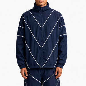 Men Sportswear Windbreaker Set Nylon Zip <b>Jacket</b> Pants Custom Logo OEM Supply - Product Image 3